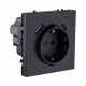 Розетка штепсельная SCHUKO 16A/250 В с USB A+C 20W, черный матовый Kollinger Eclipse EC-016BK