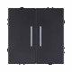 Выключатель 2-клавишный проходной 10А/250В с LED подсветкой, черный матовый Kollinger Eclipse EC-011BK