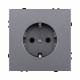 Розетка штепсельная SCHUKO 16A/250 В, серый Kollinger Eclipse EC-014GY