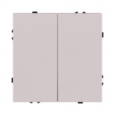 Выключатель 2-клавишный проходной 10А/250В, кашемир матовый Kollinger Eclipse EC-005CM
