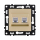 Розетка двойная Ethernet RJ45 Cat.6, золотой Kollinger Asthetik AS-018GD