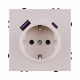 Розетка штепсельная SCHUKO 16A/250 В с USB A+C 20W, кашемир матовый Kollinger Eclipse EC-016CM
