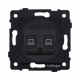 Розетка двойная Ethernet RJ45 Cat.6, черный матовый Kollinger REA-019BM для Aspekt, Eleganz, Reflex