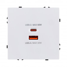 Розетка USB A+C 65W, белый глянцевый Kollinger Eclipse EC-024WG