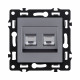 Розетка двойная Ethernet RJ45 Cat.6, серый Kollinger Asthetik AS-018GY