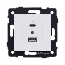 Розетка USB A+C 20W, белый матовый Kollinger REA-037WM для Aspekt, Eleganz, Reflex