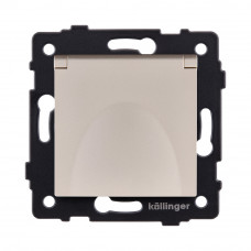Розетка штепсельная SCHUKO 16A/250 В с крышкой, золотой Kollinger REA-006GD для Aspekt, Eleganz, Reflex