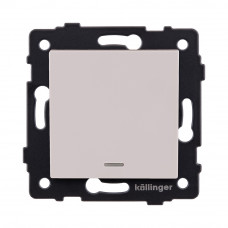 Выключатель 1-клавишный 10А/250В с LED подсветкой, кашемир матовый Kollinger REA-S-002CM для Aspekt, Eleganz, Reflex