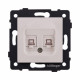 Розетка двойная Ethernet RJ45 Cat.6, кашемир матовый Kollinger REA-019CM для Aspekt, Eleganz, Reflex
