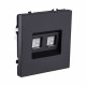 Розетка двойная Ethernet RJ45 Cat.6, черный матовый Kollinger Eclipse EC-018BK