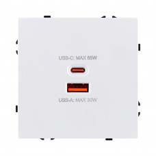 Розетка USB A+C 65W, белый матовый Kollinger Eclipse EC-024WH