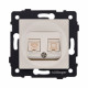 Розетка двойная RJ11 + RJ45 Cat.6, золотой Kollinger REA-011GD для Aspekt, Eleganz, Reflex