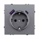 Розетка штепсельная SCHUKO 16A/250 В с USB A+C 20W, серый Kollinger Eclipse EC-016GY
