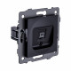 Розетка Ethernet RJ45 Cat.6, черный Kollinger REA-018BK для Aspekt, Eleganz, Reflex