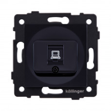Розетка Ethernet RJ45 Cat.6, черный Kollinger REA-018BK для Aspekt, Eleganz, Reflex