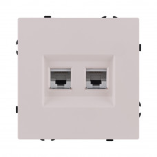 Розетка двойная Ethernet RJ45 Cat.6, кашемир матовый Kollinger Eclipse EC-018CM