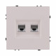 Розетка двойная Ethernet RJ45 Cat.6, кашемир матовый Kollinger Eclipse EC-018CM