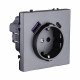 Розетка штепсельная SCHUKO 16A/250 В с USB A+C 20W, серый Kollinger Eclipse EC-016GY
