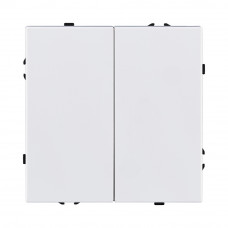 Выключатель 2-клавишный проходной 10А/250В, белый глянцевый Kollinger Eclipse EC-005WG