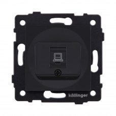 Розетка Ethernet RJ45 Cat.6, черный матовый Kollinger REA-018BM для Aspekt, Eleganz, Reflex