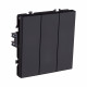 Трехклавишный выключатель 10А/250В Черный матовый Kollinger Eclipse EC-710BK