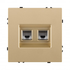 Розетка двойная Ethernet RJ45 Cat.6, золотой Kollinger Eclipse EC-018GD