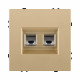 Розетка двойная Ethernet RJ45 Cat.6, золотой Kollinger Eclipse EC-018GD