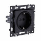 Розетка штепсельная SCHUKO 16A/250 В, черный Kollinger Asthetik AS-014BK