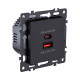 Розетка USB A+C 65W, черный Kollinger Asthetik AS-024BK