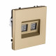 Розетка двойная Ethernet RJ45 Cat.6, золотой Kollinger Eclipse EC-018GD