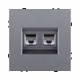 Розетка двойная Ethernet RJ45 Cat.6, серый Kollinger Eclipse EC-018GY