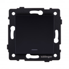 Выключатель 1-клавишный проходной 10А/250В с LED подсветкой, черный Kollinger REA-S-004BK для Aspekt, Eleganz, Reflex