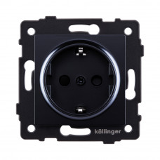 Розетка штепсельная SCHUKO 16A/250 В, черный Kollinger REA-002BK для Aspekt, Eleganz, Reflex
