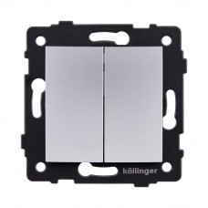Двухклавишный перекрестный выключатель 10А/250В Серый Kollinger Reflex, Aspekt и Eleganz REA-704GY