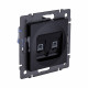 Розетка двойная Ethernet RJ45 Cat.5, черный Kollinger REA-015BK для Aspekt, Eleganz, Reflex