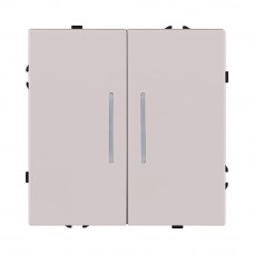 Выключатель 2-клавишный 10А/250В с LED подсветкой, кашемир матовый Kollinger Eclipse EC-010CM