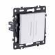 Выключатель 2-клавишный проходной 10А/250В с LED подсветкой, белый Kollinger Asthetik AS-011WH