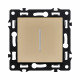 Выключатель 1-клавишный проходной 10А/250В с LED подсветкой, золотой Kollinger Asthetik AS-008GD