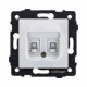 Розетка двойная Ethernet RJ45 Cat.6, белый Kollinger REA-019WH для Aspekt, Eleganz, Reflex