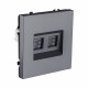 Розетка двойная Ethernet RJ45 Cat.6, серый Kollinger Eclipse EC-018GY