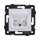Розетка двойная RJ11 + RJ45 Cat.6, белый Kollinger REA-011WH для Aspekt, Eleganz, Reflex