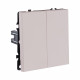 Выключатель кнопочный 2-клавишный 10А/250В, кашемир матовый Kollinger Eclipse EC-025CM