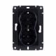 Розетка штепсельная SCHUKO двойная 16A/250 В, черный Kollinger REA-032BK для Aspekt, Eleganz, Reflex