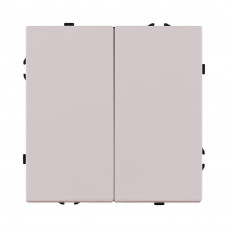Выключатель кнопочный 2-клавишный 10А/250В, кашемир матовый Kollinger Eclipse EC-025CM