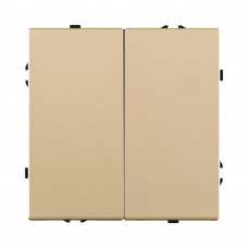 Выключатель кнопочный 2-клавишный 10А/250В, золотой Kollinger Eclipse EC-025GD