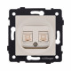 Розетка двойная Ethernet RJ45 Cat.5, золотой Kollinger REA-015GD для Aspekt, Eleganz, Reflex