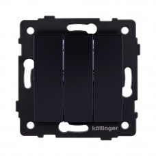 Выключатель 3-клавишный 10А/250В, изогнутый, черный Kollinger REA-R-012BK для Aspekt, Eleganz, Reflex