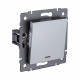 Выключатель 1-клавишный 10А/250В с LED подсветкой, серый Kollinger REA-S-002GY для Aspekt, Eleganz, Reflex