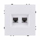 Розетка двойная Ethernet RJ45 Cat.6, белый глянцевый Kollinger Eclipse EC-018WG