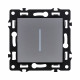 Выключатель 1-клавишный проходной 10А/250В с LED подсветкой, серый Kollinger Asthetik AS-008GY